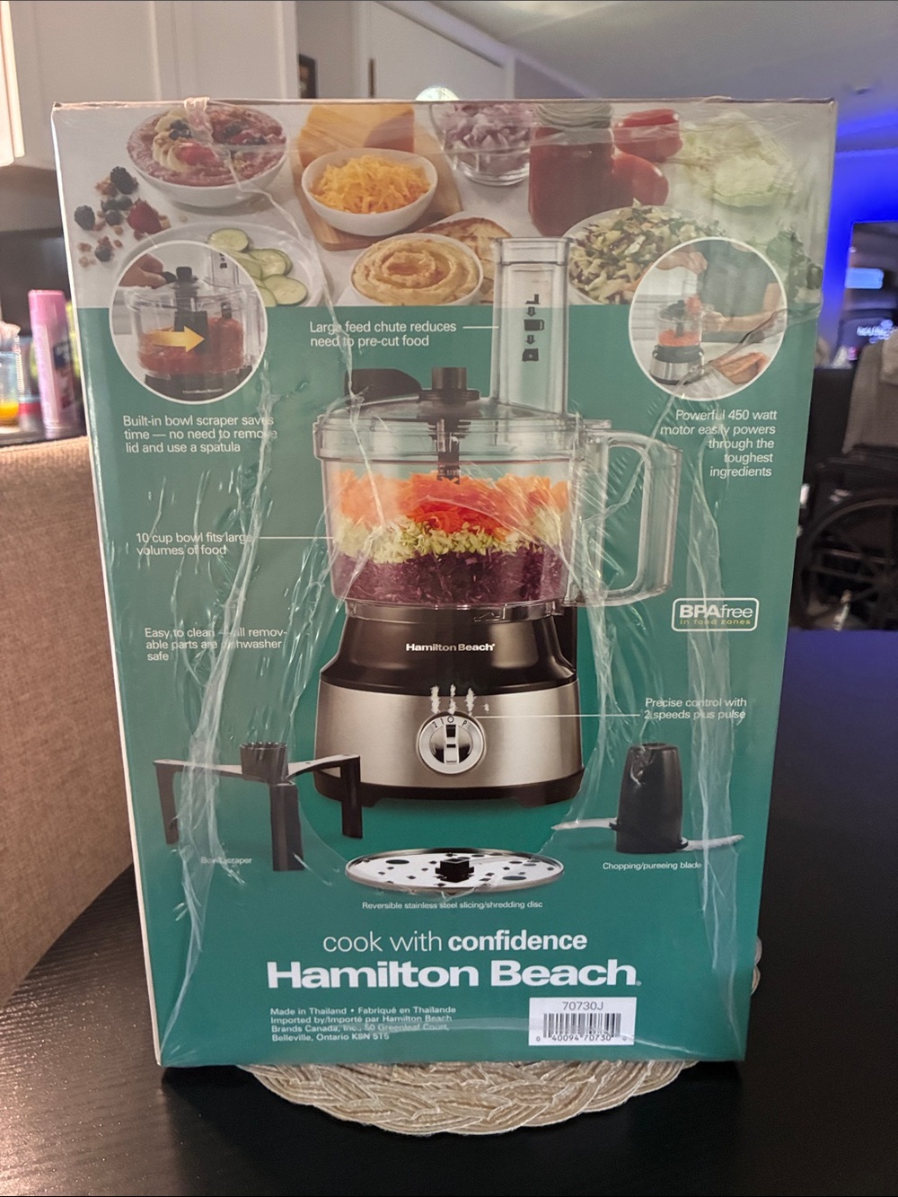 Hamilton Beach Black and Silver 10-Cup Bowl Scraper Food Processor - Picture 4 of 5